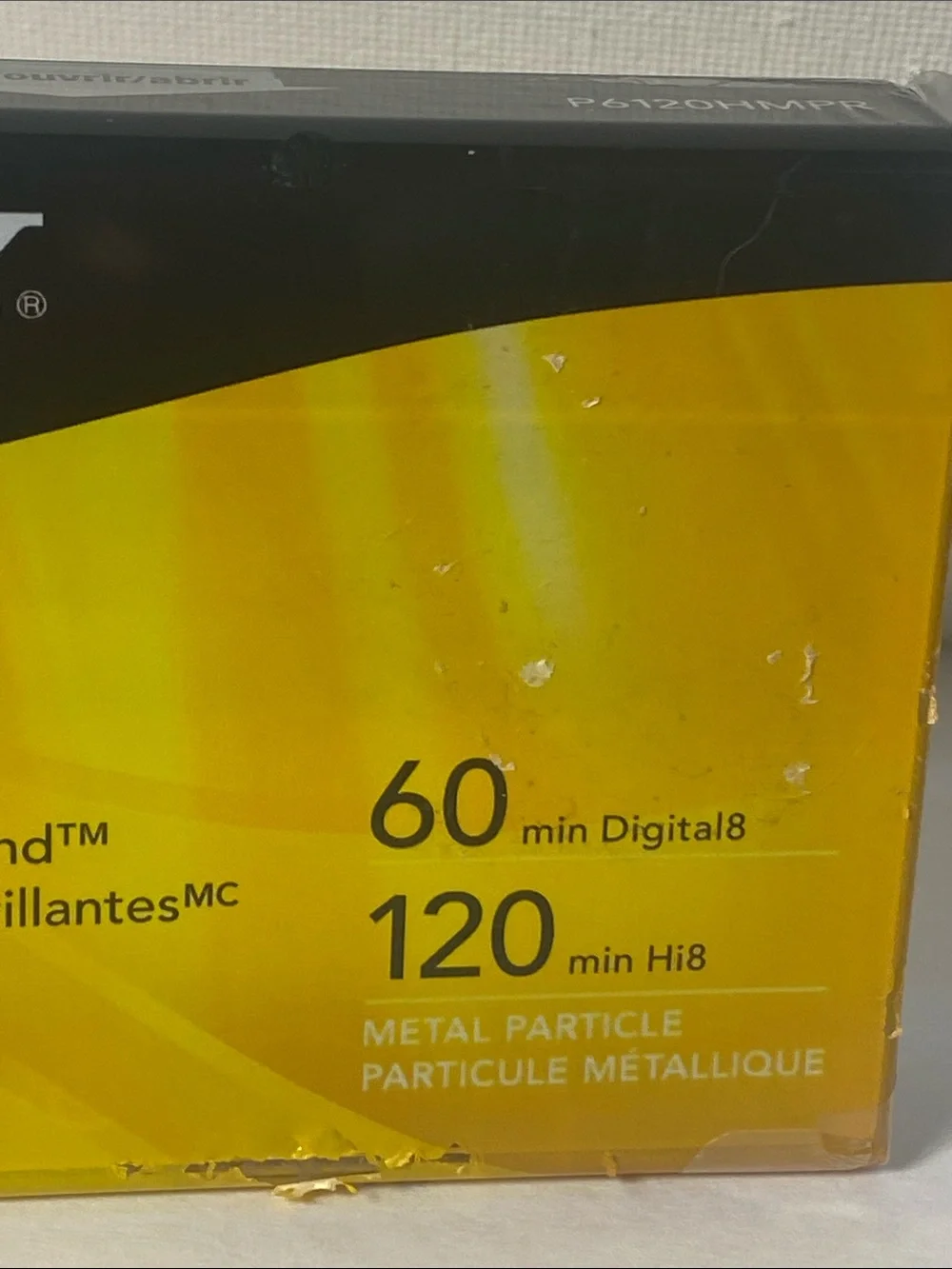 Sony Hi8 Video Cassette - Yellow and Black Packaging